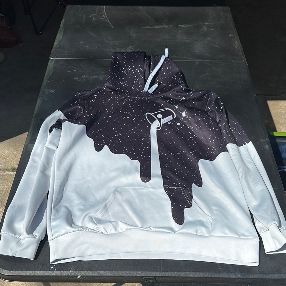 Black and White Artistic Contrast Hoodie